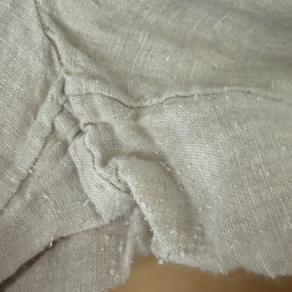 J.Crew Beige with White Stripe Pull on Draw String Linen Pants with pockets - Picture 6 of 10